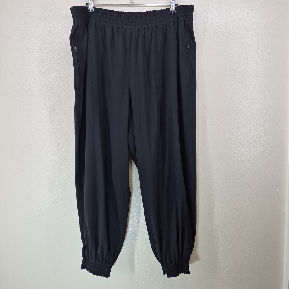 Athleta Jogger Pants‎ Womens Size 20 Black Savannah Athletic Zip Pockets